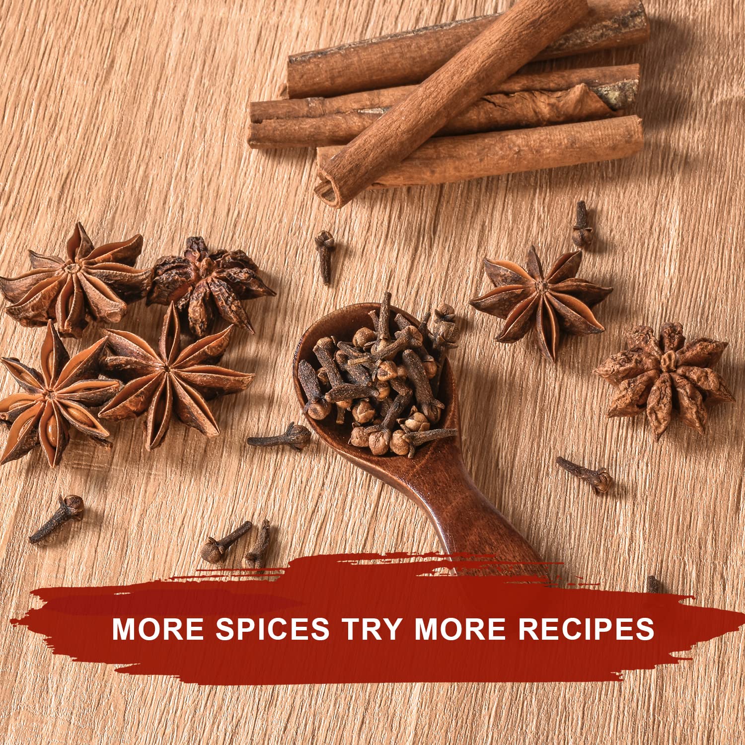 52USA Cinnamon Sticks, Star Anise, Whole Cloves - 4oz Each, All Natural Spice Set, No Preservatives, Perfect Kitchen Refill, Spice Gift Set