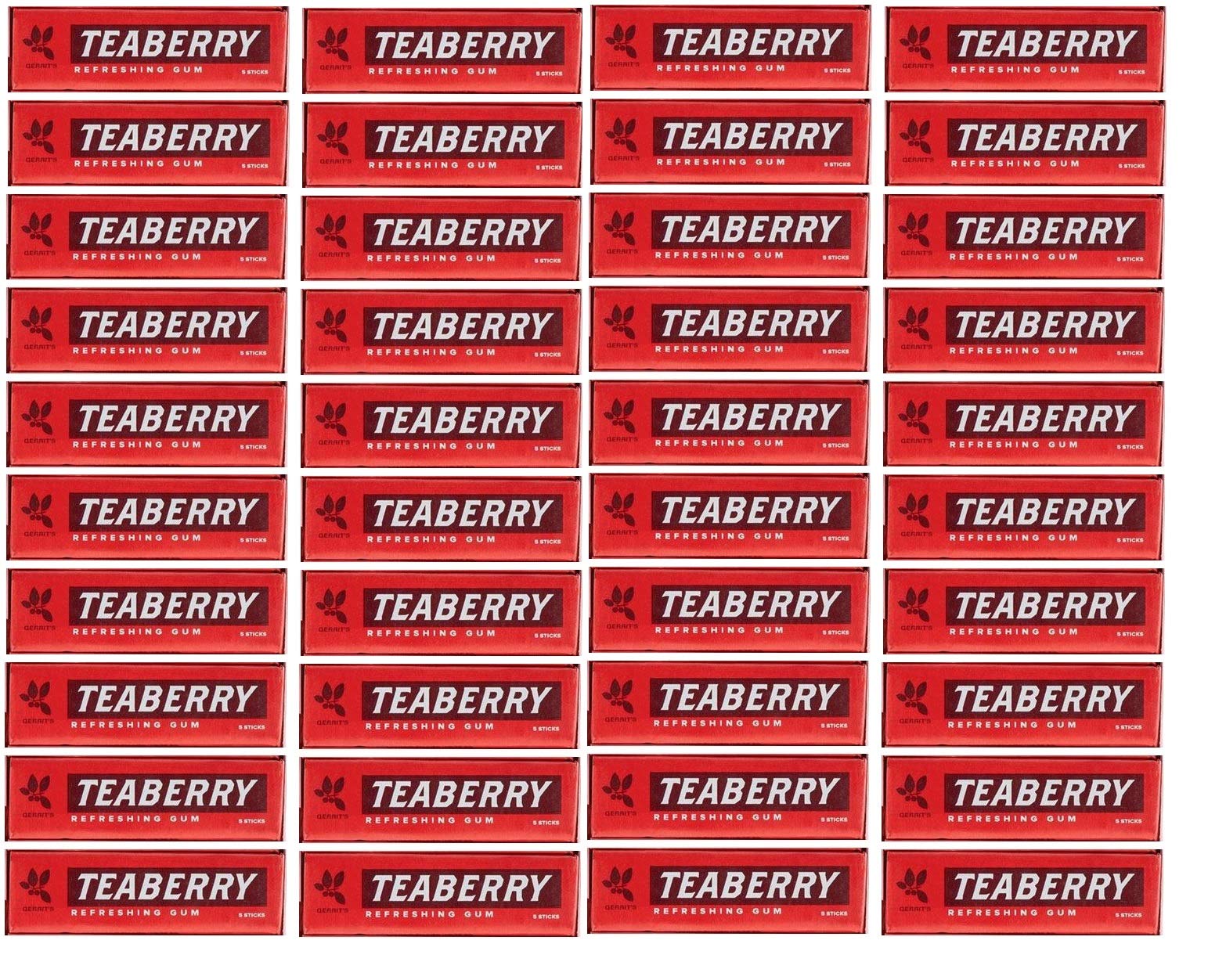 Teaberry Chewing Gum - Classic Retro Nostalgic Yummy Flavor originated by Clark's Finally Back! - Gerrit's Tea Berry Flavor