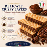 Balocco Cocoa Wafer Cookies 6.1 Oz (175g) - Crispy Italian Wafer Cookies with 2 Layers of Cocoa Cream, Made with Pure Cacao Butter, Non-GMO, Product