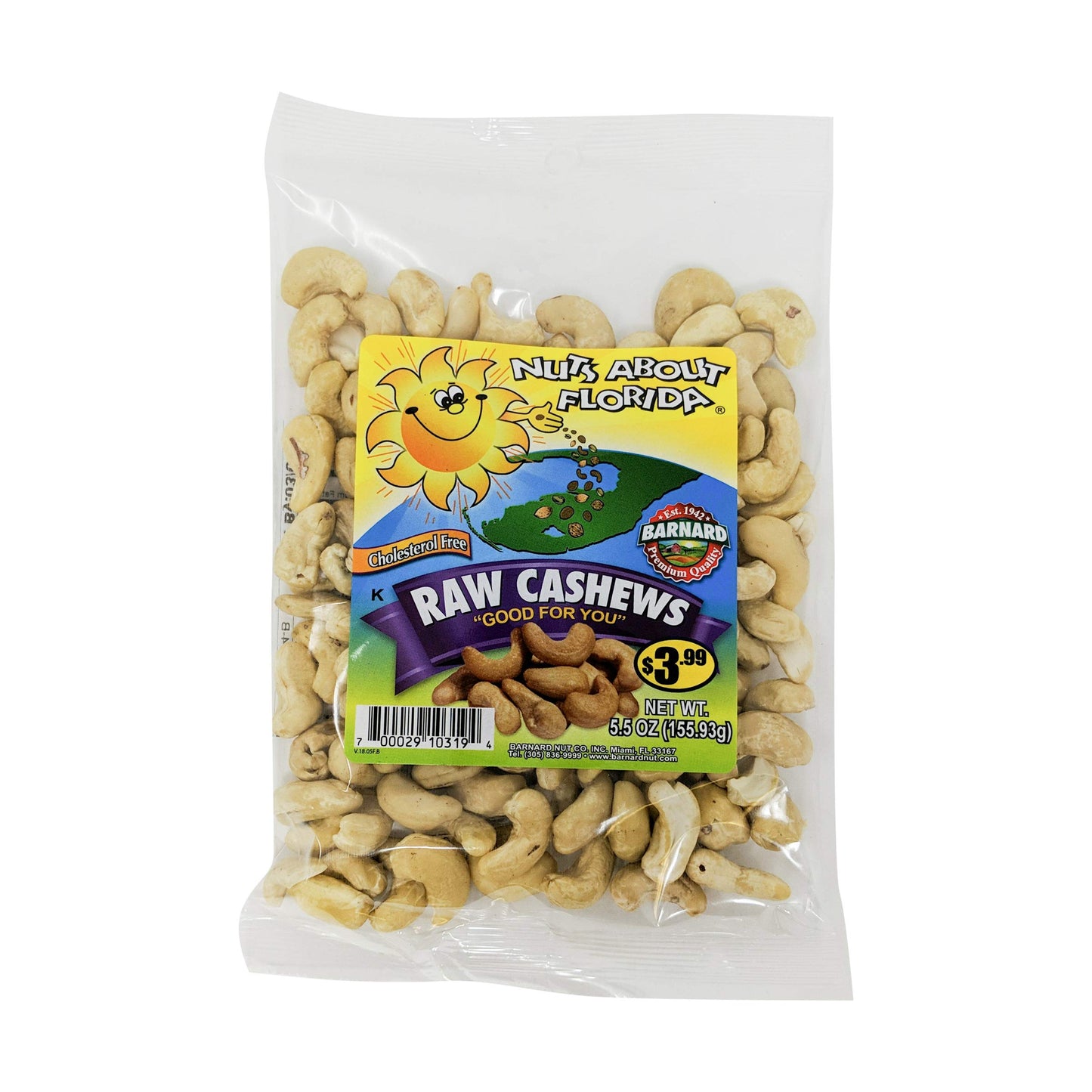 NUTS ABOUT FLORIDA Naf Raw Cashews, 6 OZ