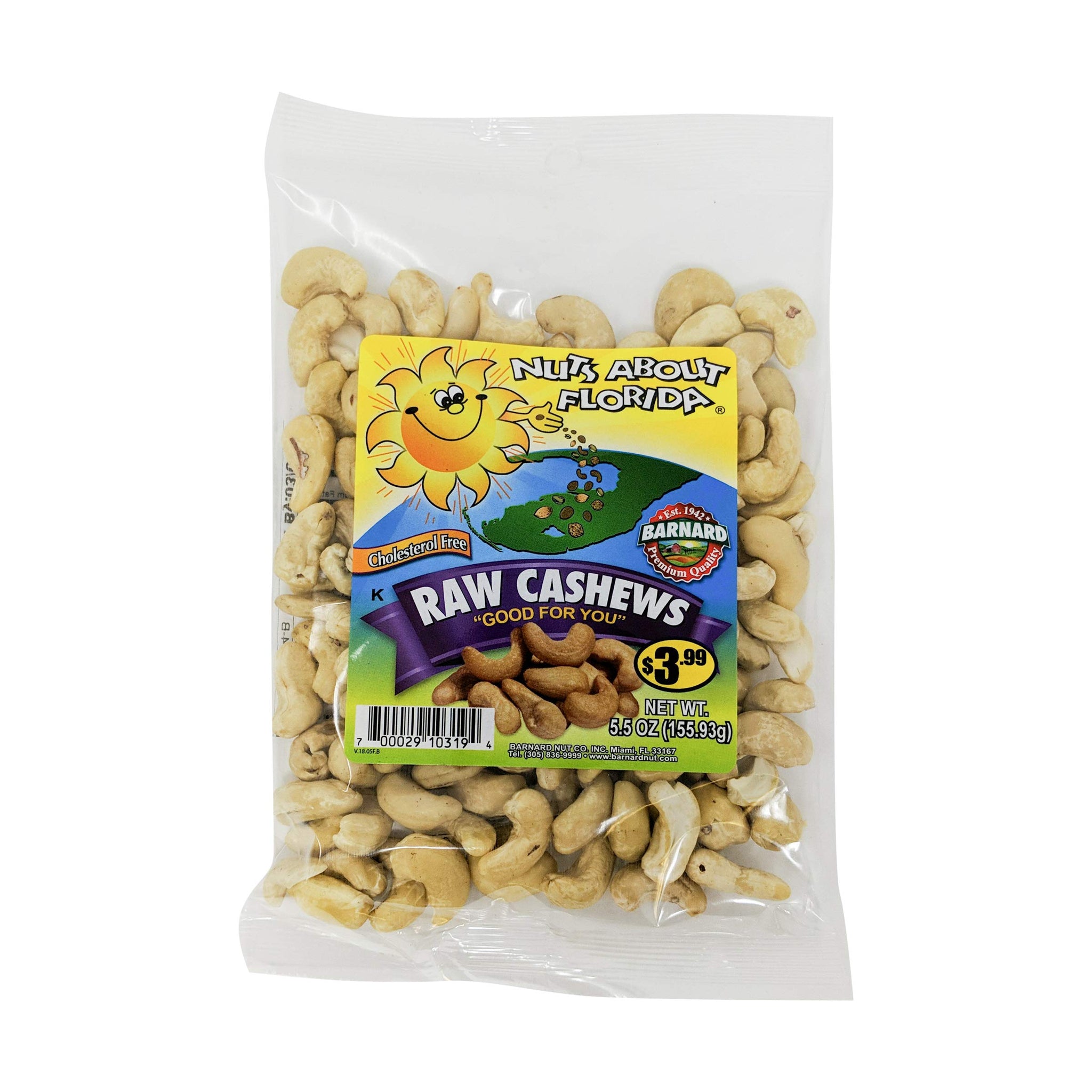 NUTS ABOUT FLORIDA Naf Raw Cashews, 6 OZ