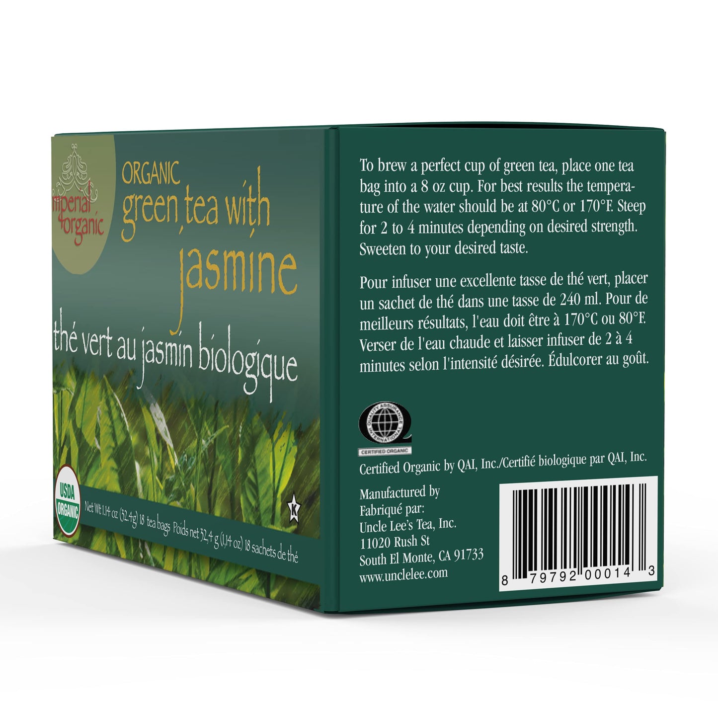 Uncle Lee's Tea Imperial Organic Green Jasmine Tea