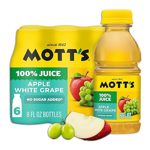 Mott's 100% Apple White Grape Juice, 8 fl oz bottles, 6 pack
