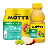 Mott's 100% Apple White Grape Juice, 8 fl oz bottles, 6 pack