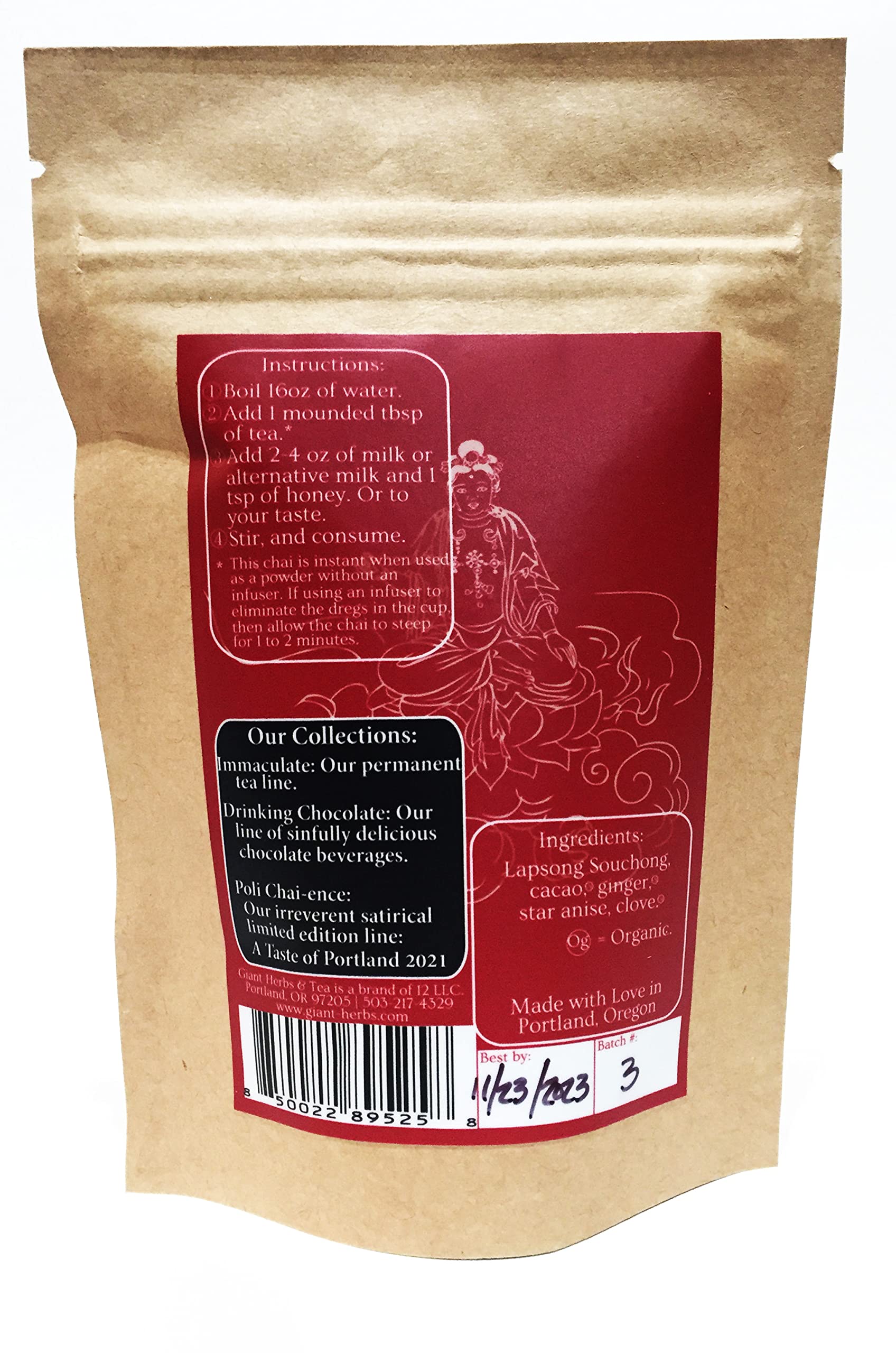 Giant-Herbs & Tea Lapsang-Sou-Chai-La (Lapsang Souchong, Cacao and Ginger) Chai