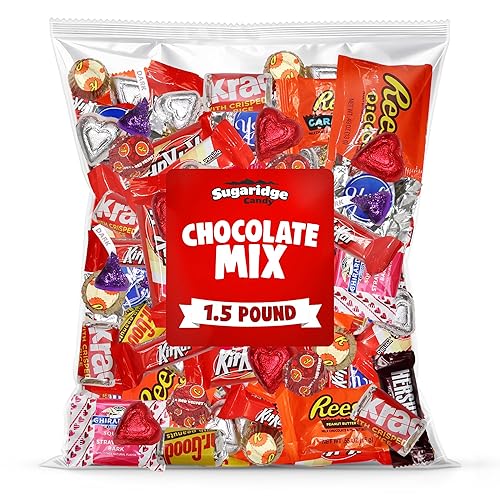 Bulk Chocolate Candy Individually Wrapped - 1.5 Pound Assorted Chocolate Candy Variety Pack for Classroom Parties, Gift Bags, Candy Exchanges & Treats