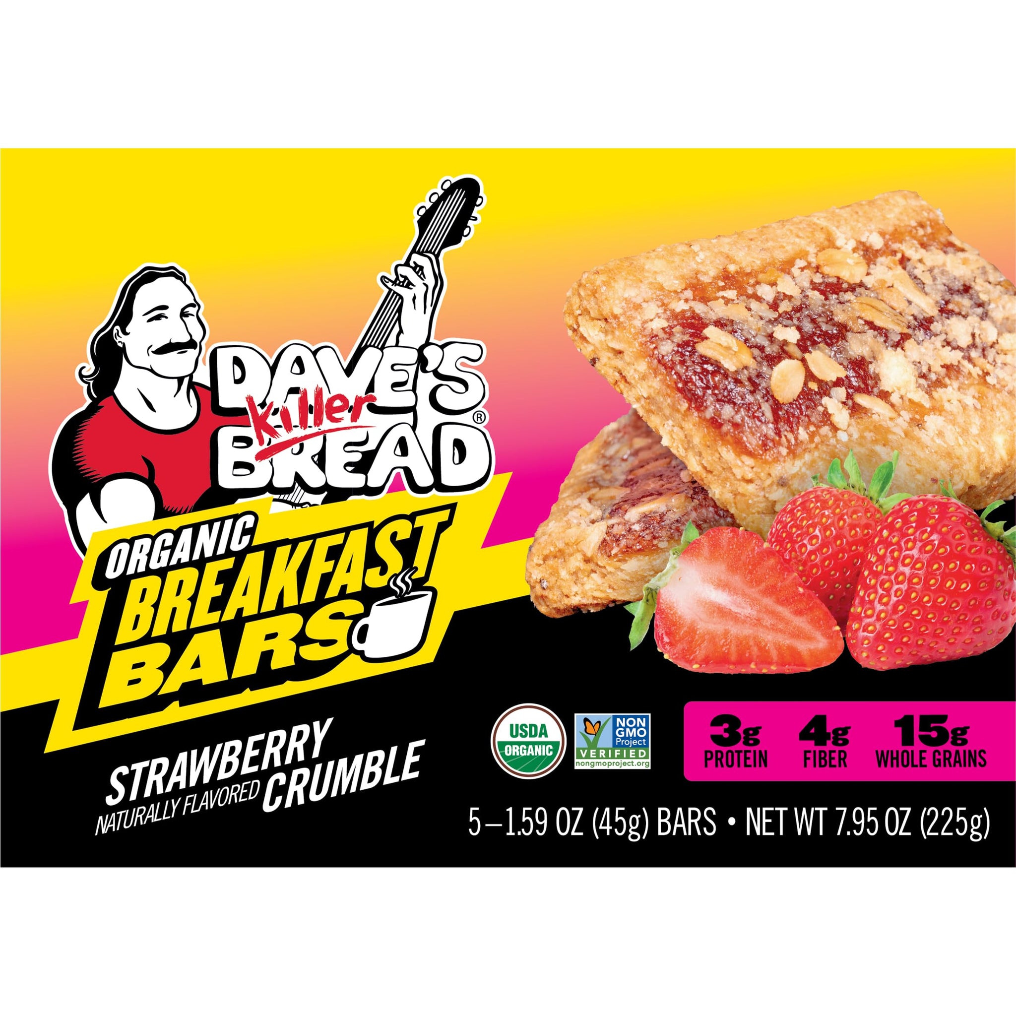 Dave's Killer Bread Blueberry, Apple & Strawberry BREAKFAST BARS, 5 CT (Variety Pack)