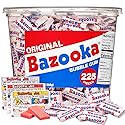 Bazooka Bubble Gum Bulk, 225 Count Tub of Chewing Gum Individually Wrapped, Old Fashioned 90's Candy for Baseball, Party Favors, Goodie Bags