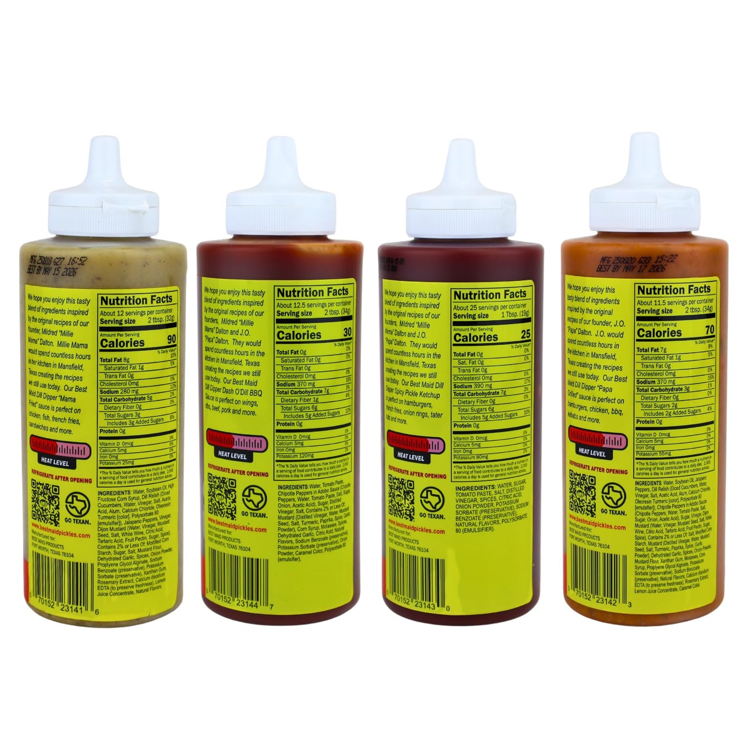 Best Maid Pickle Sauce - Mamma Fried, Dash O’Dill BBQ, Spicy Pickle Ketchup & Papa Grilled - Tangy, Bold & Dill Flavors for Burgers, Fries & BBQ (4