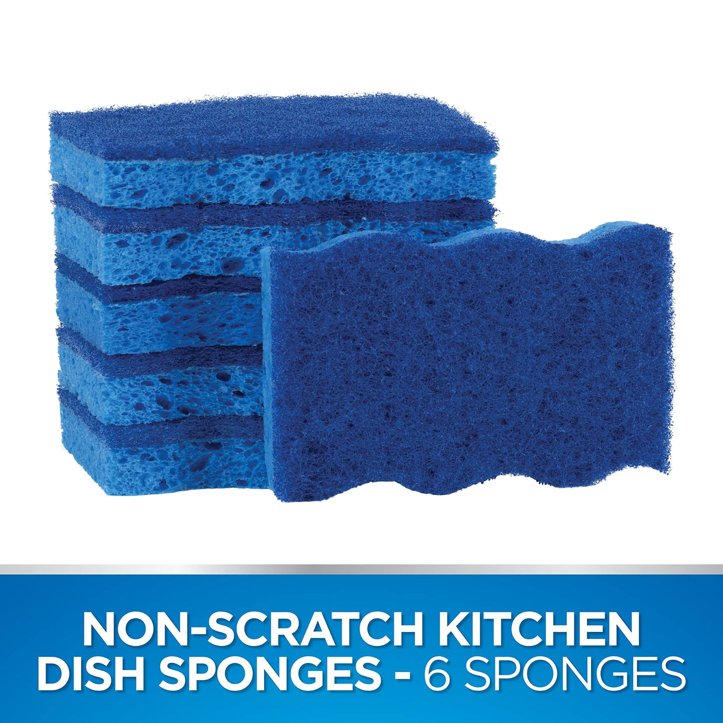 Dawn Non-Scratch Scrubber Sponges, Blue (Pack of 6)