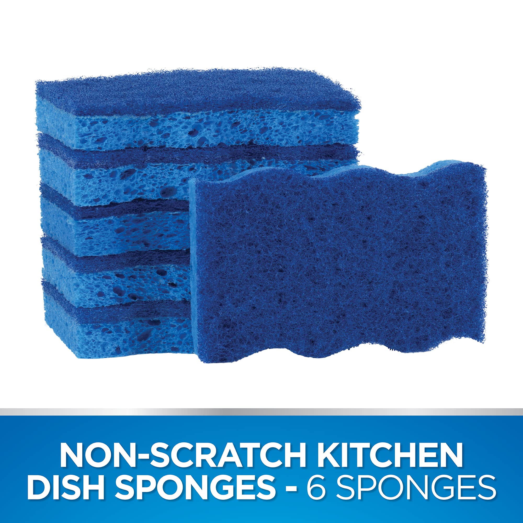 Dawn Non-Scratch Scrubber Sponges, Blue (Pack of 6)