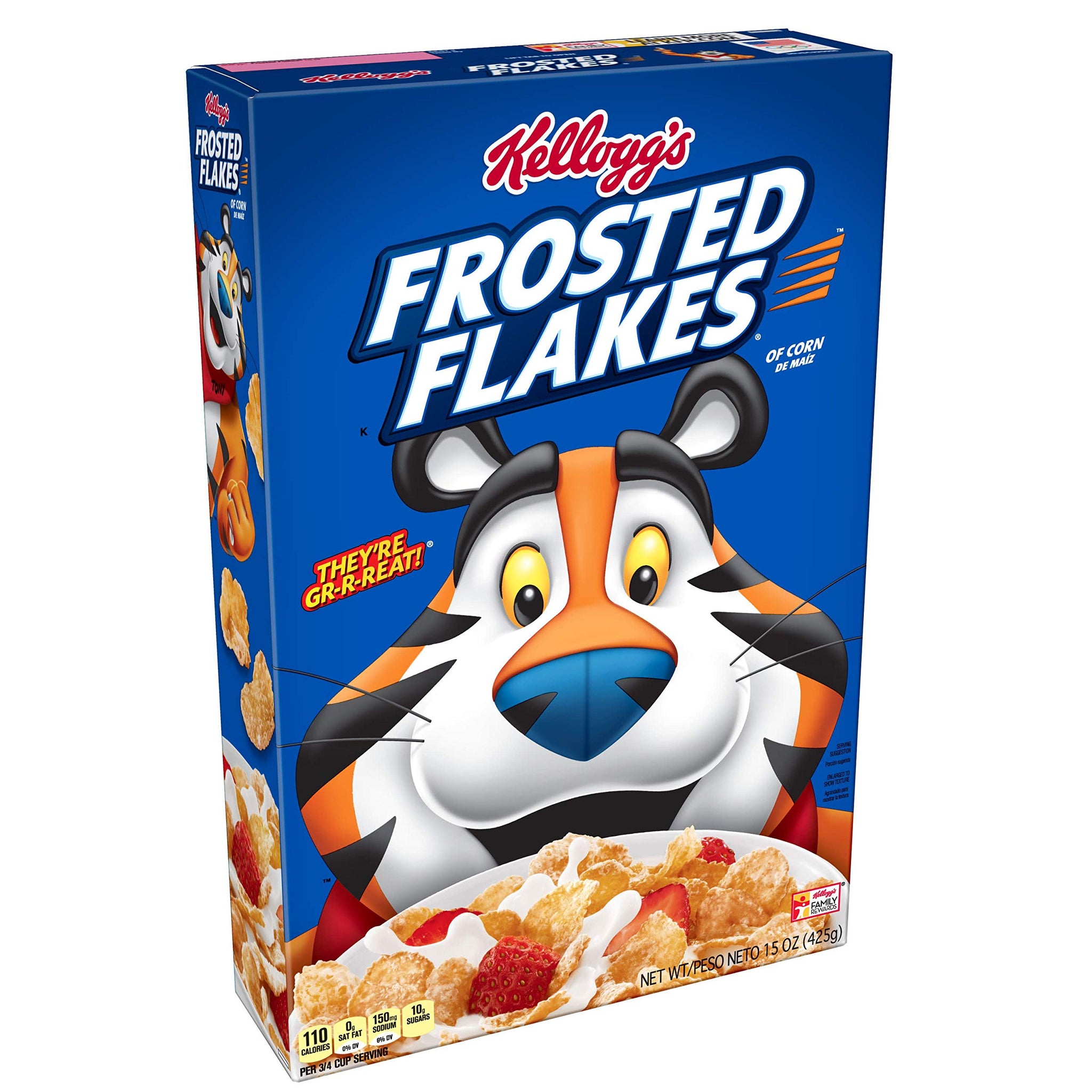 Kellogg's Breakfast Cereal, Frosted Flakes, Fat-Free, 15 oz Box