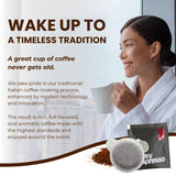 Danesi Caffe Italian ESE Coffee Pods - Medium Roast Easy Serve Espresso Pods for Espresso Machines for Home and Office - Made from Premium Italian