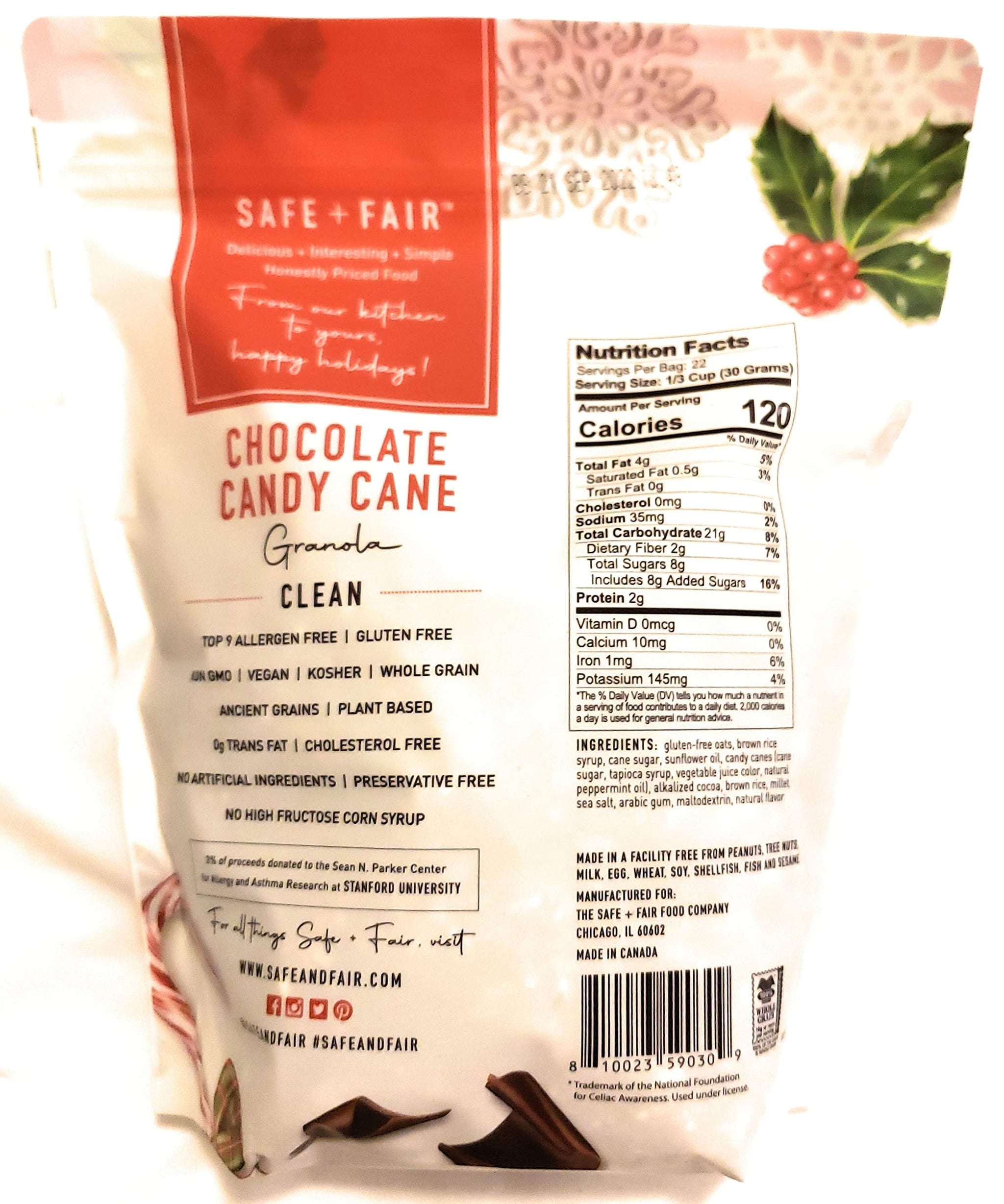 Safe + Fair Chocolate Candy Cane Granola (24 Ounce)