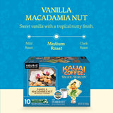 Kauai Coffee K-Cup Pods for Keurig Brewers - Arabica Coffee, 10% Hawaiian - Medium Roast, Vanilla Beans with Toasted Macabamia Nuts - Vanilla
