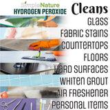 SimpleNature 12% Food Grade Hydrogen Peroxide Solution - 1 Gallon - Natural Multipurpose Cleaner - Made in USA - Ideal for Commercial, Residential