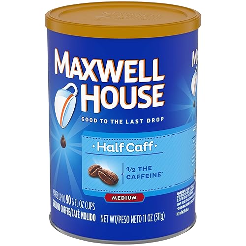 Maxwell House Half Caff Medium Roast Ground Coffee (11 oz Canister)