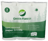 Green Forest 3-Roll Size Your Own Towels, White