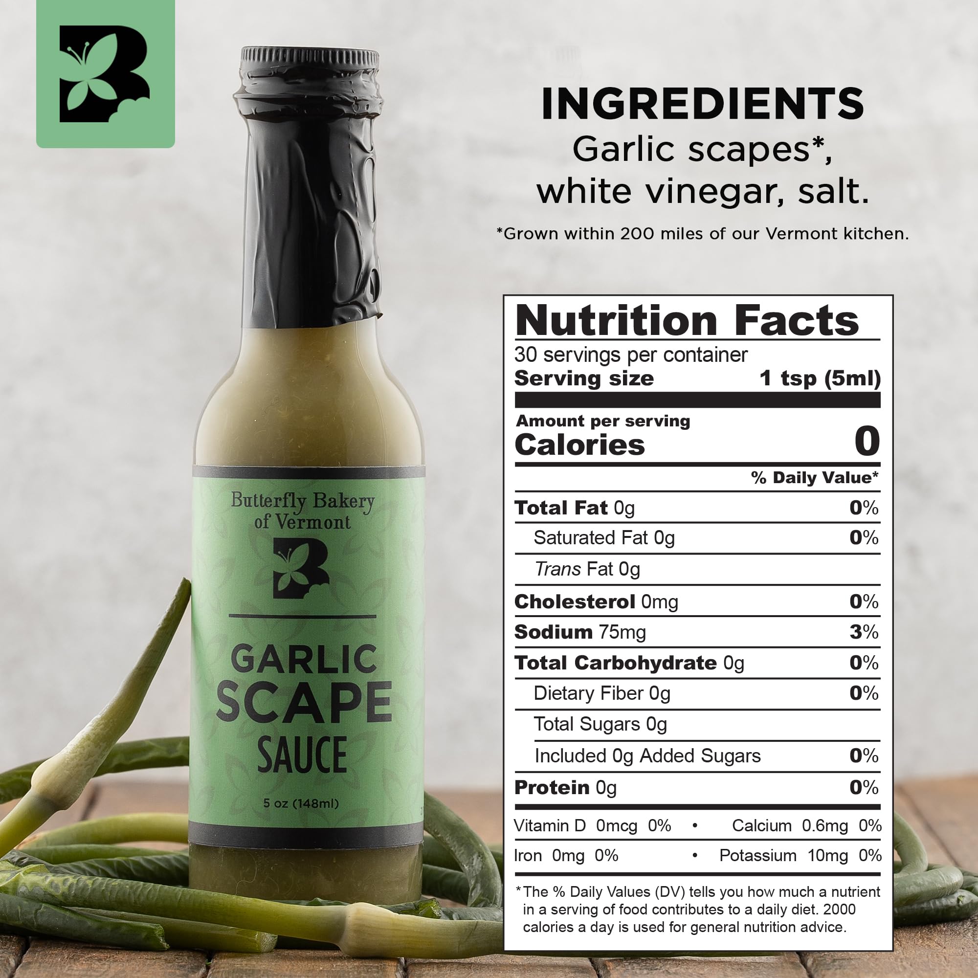 Butterfly Bakery of Vermont Garlic Scape Sauce, 5 fl oz
