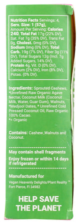 VEGAN HEAVENLY DELIGHTS Dark Chocolate Nutz For Cheezecake, 8 OZ