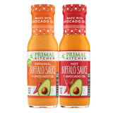 Primal Kitchen No-Dairy Buffalo Sauce Variety 2-Pack, Made with Avocado Oil and Real Ingredients, Includes 1 Original & 1 Hot Buffalo Sauce