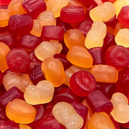 Tropical Fruit Jelly Candy Mix 1-Pound Bag | Vegan Gummies with Real Fruit Puree | Assorted Flavors | Gelatin Free Plant Based Texture | Dye Free