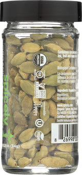 Spicely Organics Cardamom Pods Green Whole 1.20 Ounce Jar Certified Gluten Free