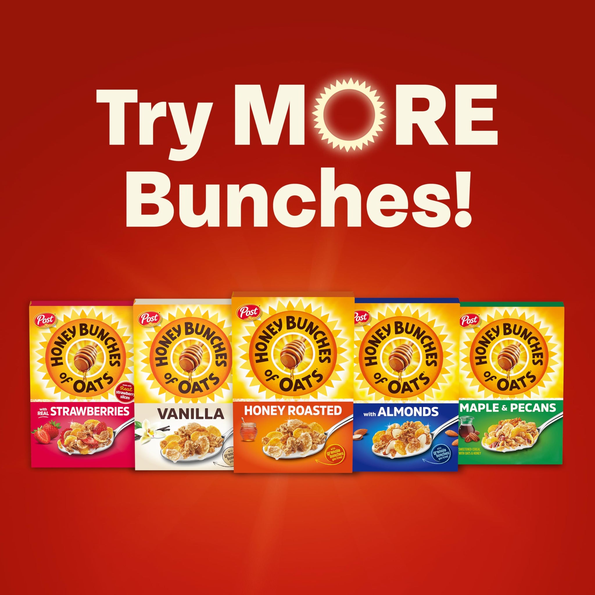 Honey Bunches of Oats Cinnamon Cereal, Breakfast Cereal with Oats and Granola Clusters, 12 oz Box