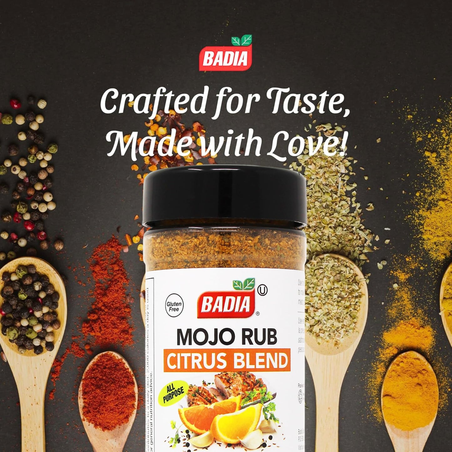 Badia Mojo Rub Citrus Blend 5 oz - Zesty Garlic & Citrus Marinade Seasoning - Bold Latin Inspired Dry Rub with Orange, Lemon & Lime