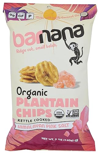 Barnana Organic Plantain Chips with Himalayan Pink Salt, 5 Oz