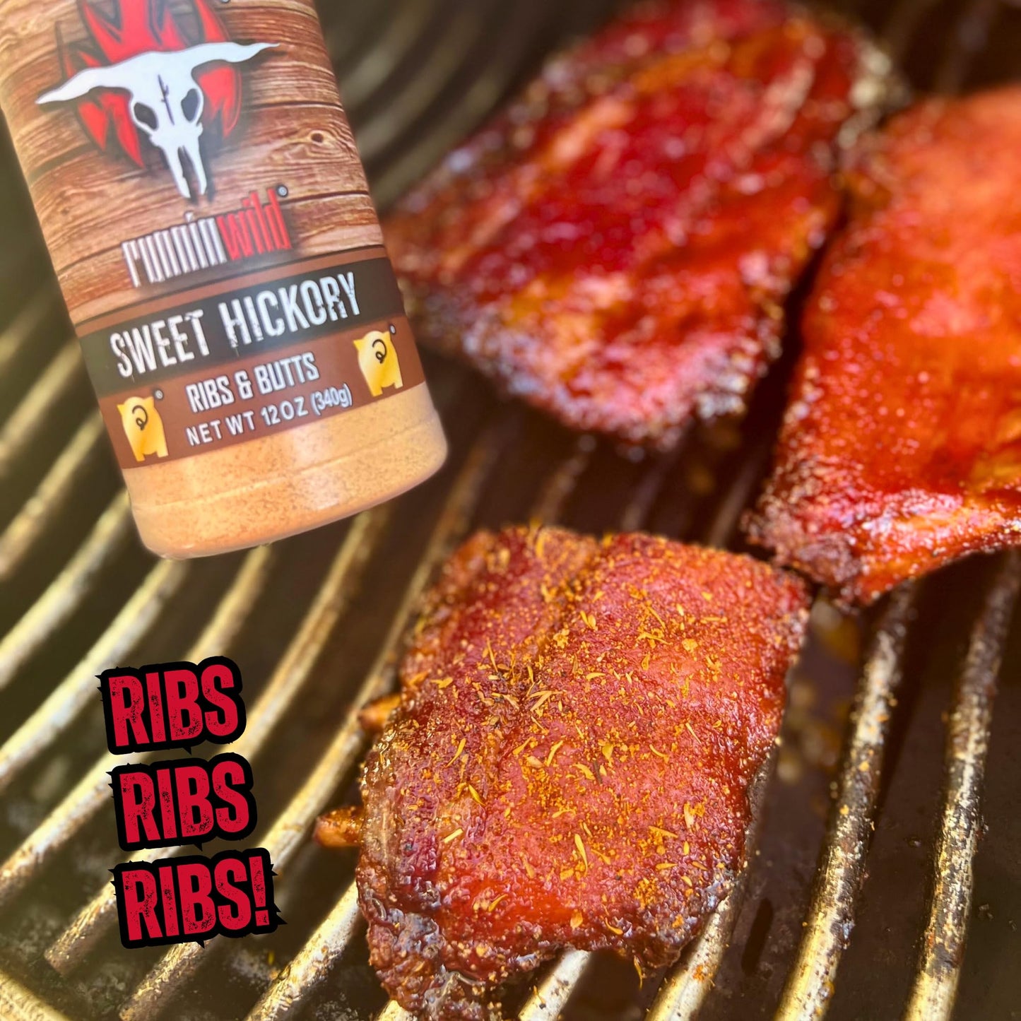 Sweet Hickory BBQ Rub - Brown Sugar Pork & Rib Seasoning | Smoky Hickory Flavor for Juicy, Tender Meat | Grill, Smoker & BBQ Rub | Runnin Wild Foods