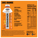 BODYARMOR ZERO Sugar Orange Electrolyte Drink, Natural Flavors, 28 Fl Oz Bottles (15 Pack), B Vitamins & Antioxidants Sugar Free Hydration