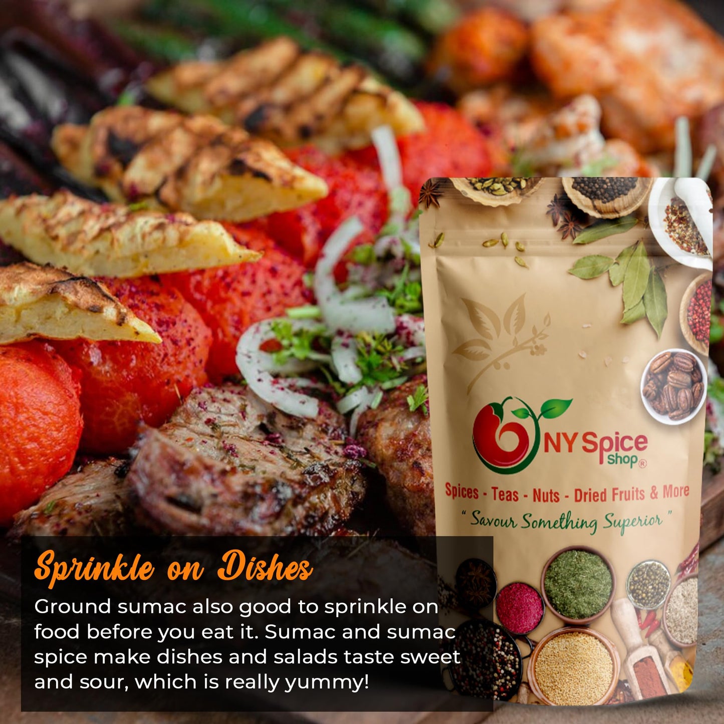 NY SPICE SHOP Sumac Spice Powder - Turkish Seasoning - Ground Sumac Berries Ground - Tangy & Citrusy Middle Eastern Spices - Traditional Purple