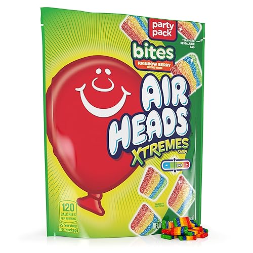 Airheads Xtremes Bites, Rainbow Berry, Party, 6 Oz (Pack of 1)