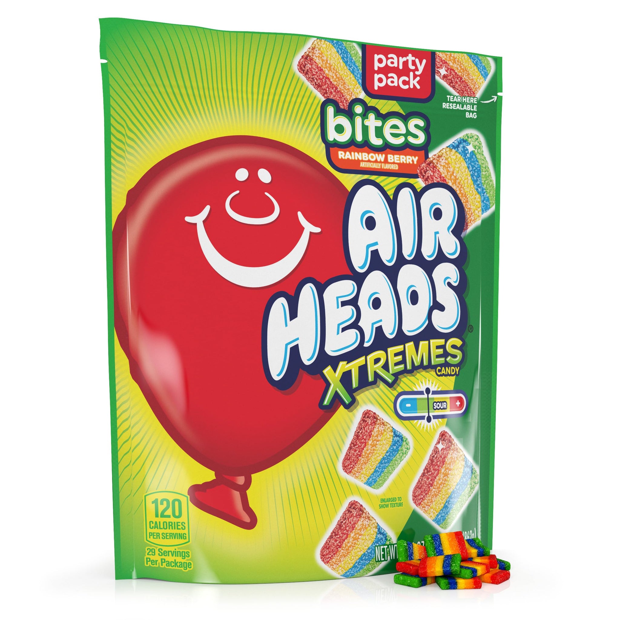 Airheads Xtremes Sweet and Sour Candy Bites, Chewy Candy Bag, Rainbow Berry Artificially Flavored, 30.4 Ounces