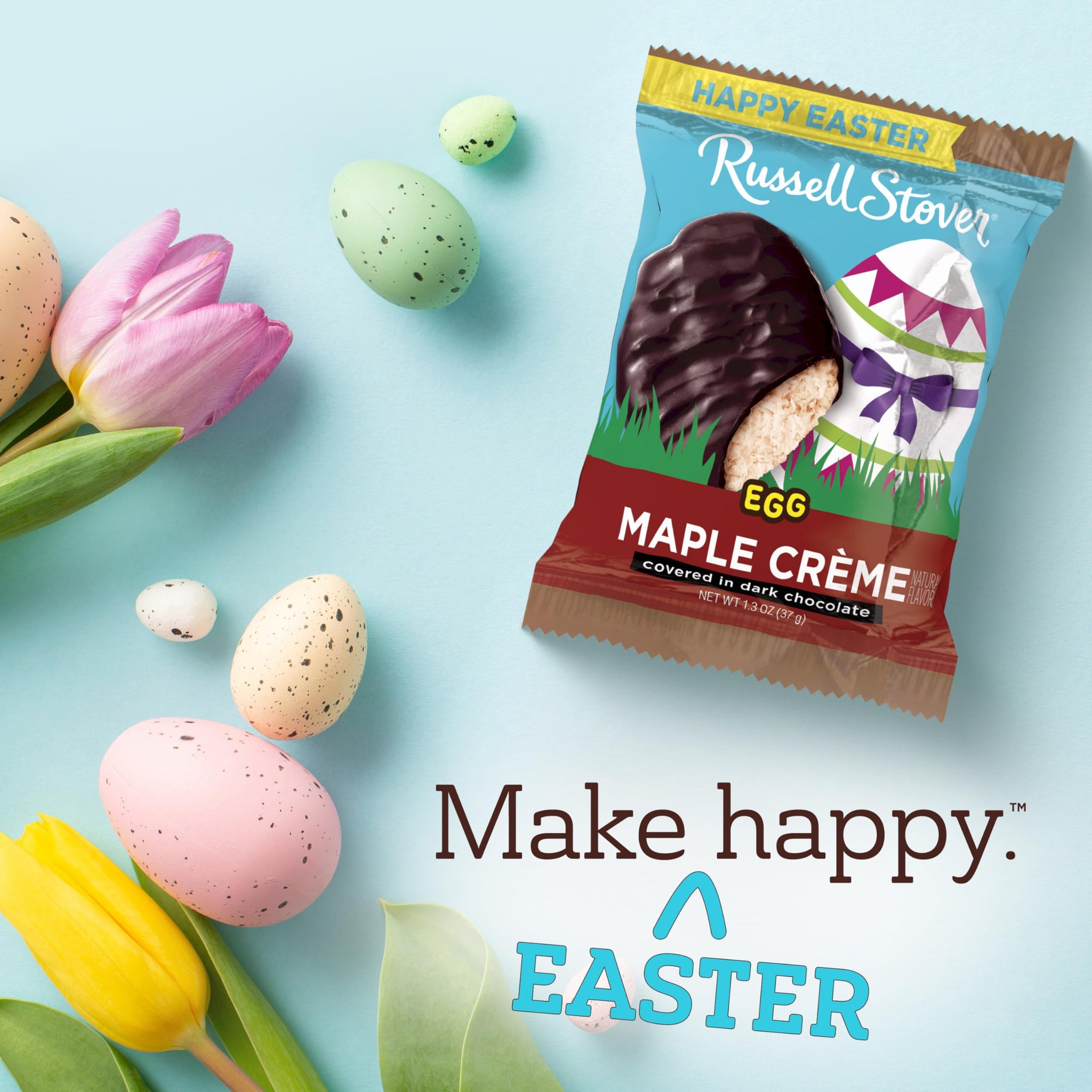 Russell Stover Easter Maple Creme Dark Chocolate Easter Egg, 1.3 oz each (Pack of 18)
