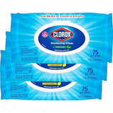 Clorox Disinfecting Wipes, Bleach Free Cleaning Wipes, Household Essentials, Dorm Room Essentials, 75 Wipes, Pack Of 3, Fresh Scent (Package May Vary)