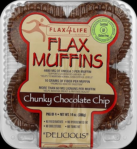 FLAX4LIFE FZ Chocolate Chip Muffin, 14 Ounce (Pack of 6)