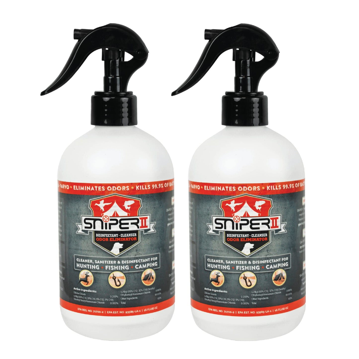 SNiPER II Disinfectant Cleanser and Odor Eliminator, Cleaner for Outdoor Disinfecting Purposes, Use for Hunting, Fishing, and Camping, Made in the
