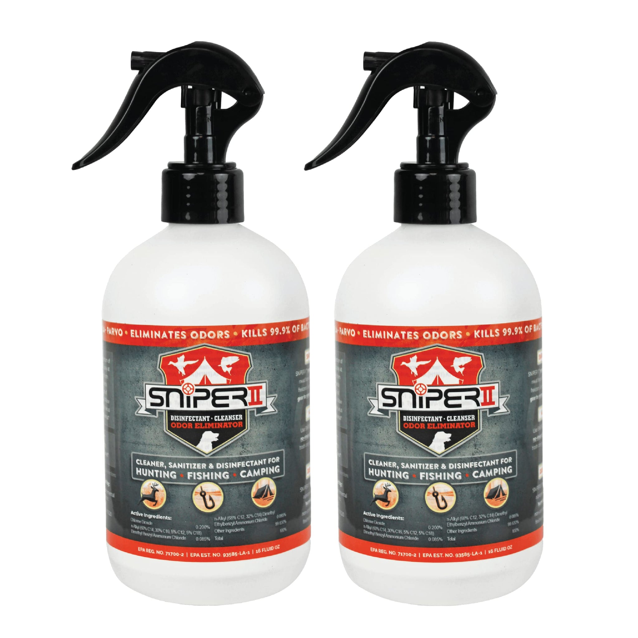 SNiPER II Disinfectant Cleanser and Odor Eliminator, Cleaner for Outdoor Disinfecting Purposes, Use for Hunting, Fishing, and Camping, Made in the