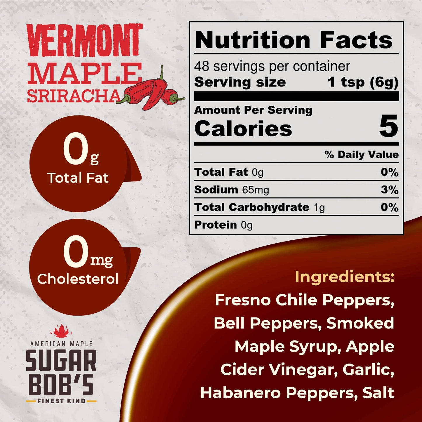 Vermont Smoked Maple Sriracha All Natural Hot Sauce - 8 FL OZ