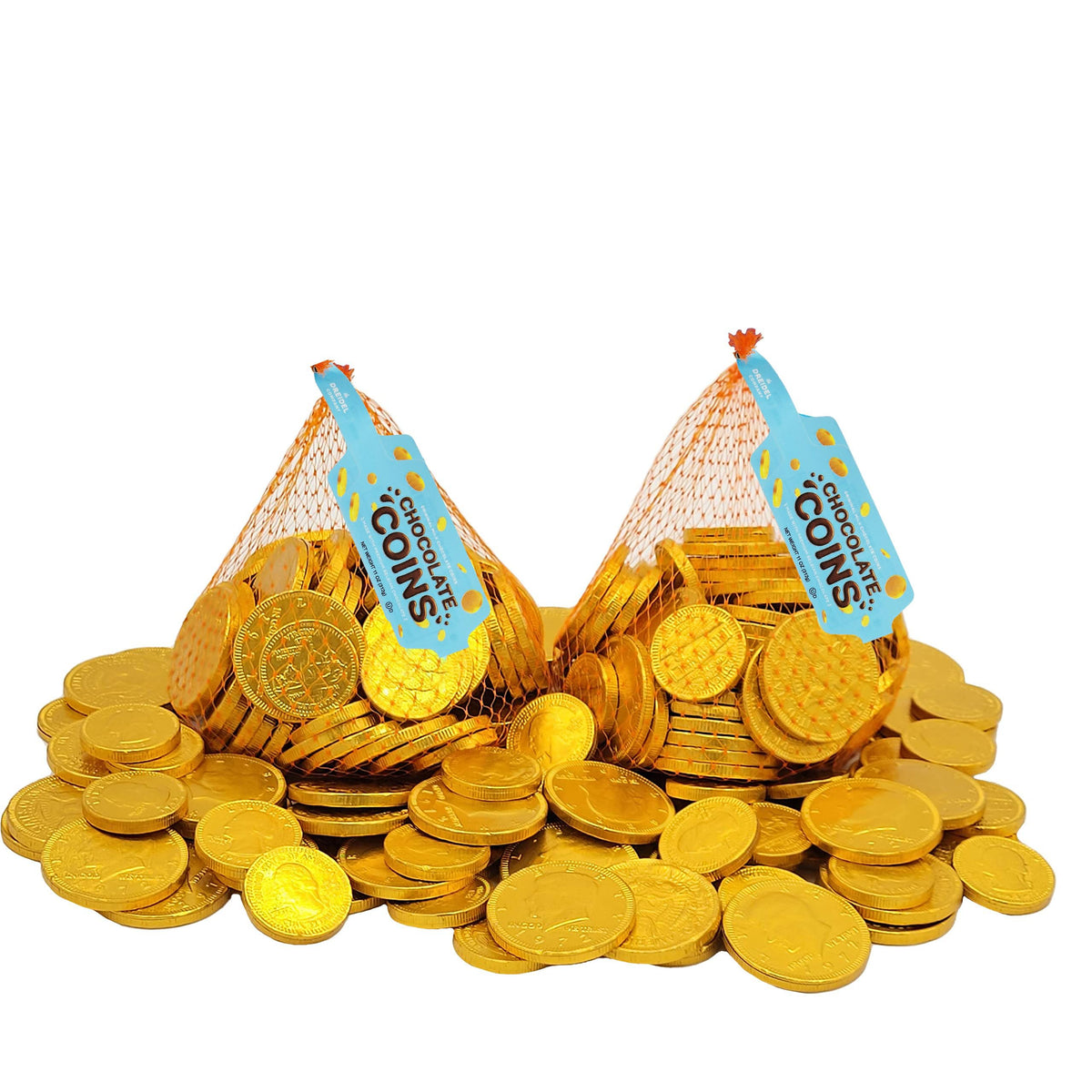Milk Chocolate Coins, 12-Pack Large Mesh Bags For ST. Patrick's Day, Made with Premium Nut-Free Belgian Chocolate, Kosher Certified Dairy, Approx. 70