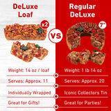 Collin Street Bakery Fruitcake - DeLuxe Loaf 2 Pack (14 oz each) - Handmade with Pecans, Pineapple, Golden Raisins Cherries & Honey - Gourmet Holiday