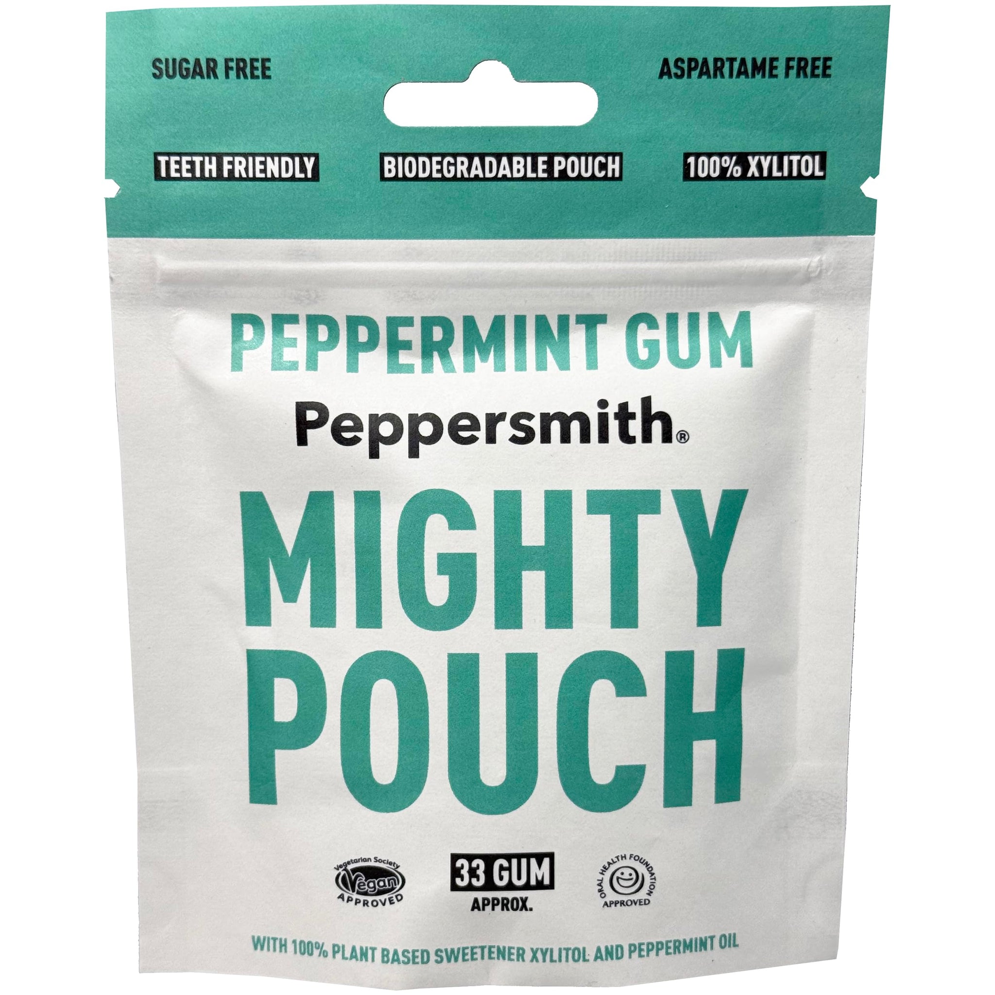 Peppersmith Mighty Box Sugar Free Peppermint Gums 50g (33 Pieces) Pack of 3