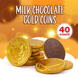 Chocolate Coins | 40 Count Bag | Chocolate Gold Coins | Individually Wrapped Candy for Party Favors, Buffets, Goodie Bags, Holidays, and Celebrations