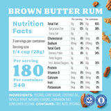 Evie's Brown Butter Rum Pecans - Roasted Texas Pecan Snacks - Healthy, Non-GMO, Gluten-Free and Vegan - 3 Oz, 2-Pack - Made-in-the-USA