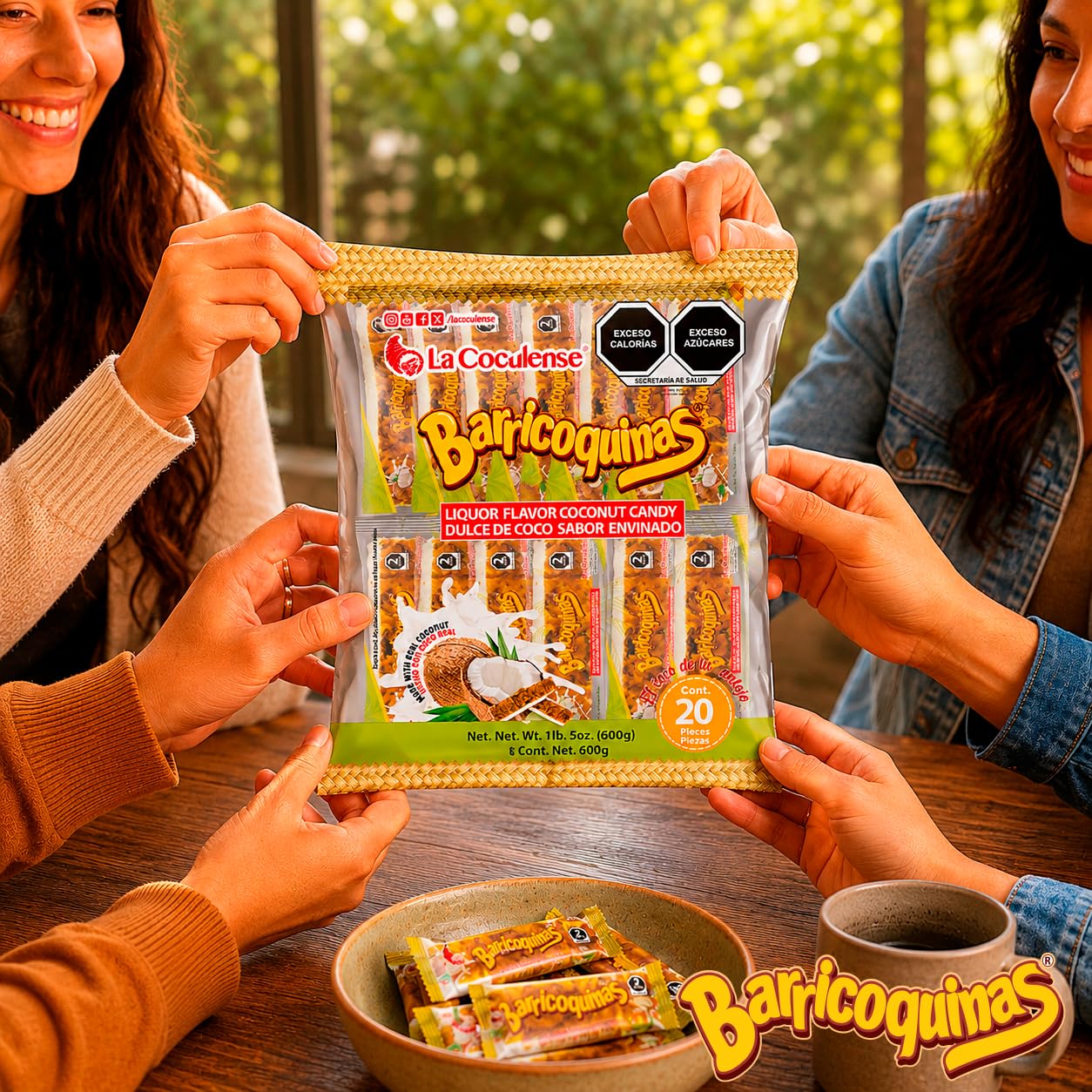 La Coculense - Barricoquinas - Natural Flavored Coconut Candies Soaked In Liquor - 3 Bags Of 20 Pieces Each