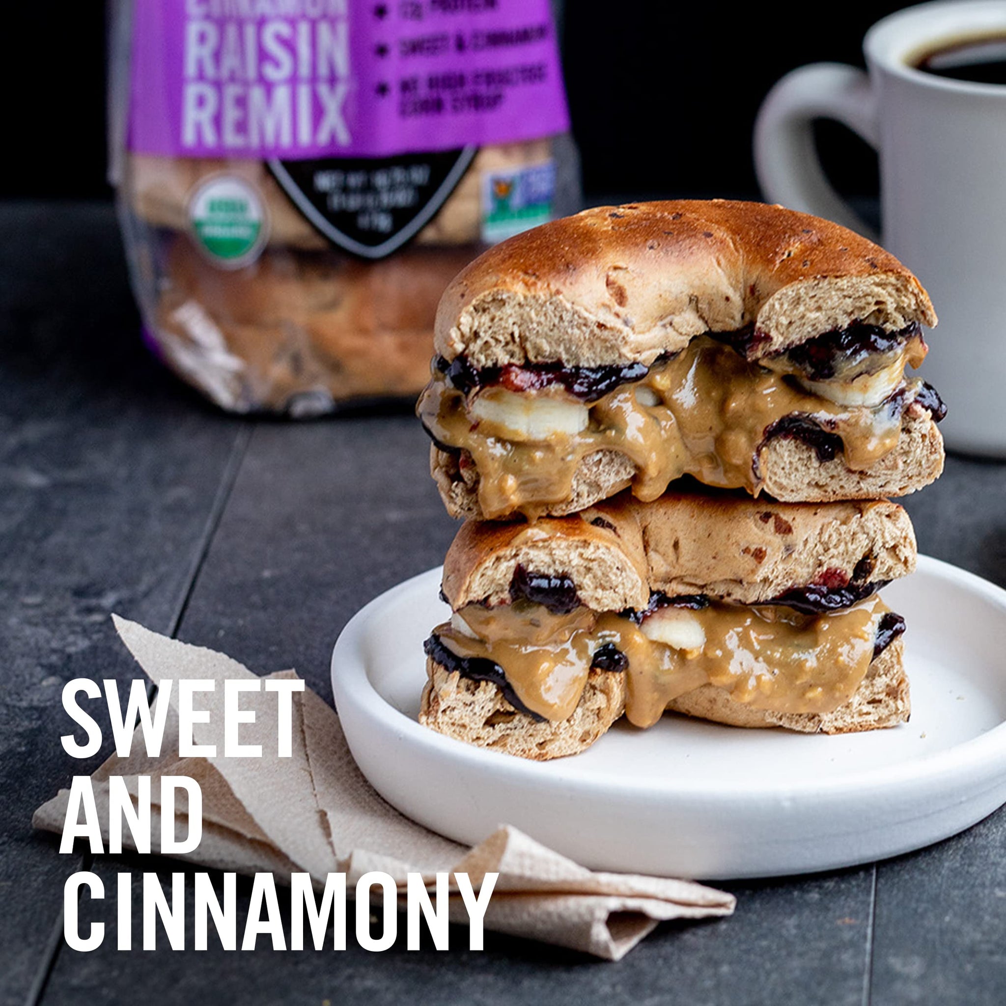 Dave's Killer Bread Cinnamon Raisin Remix Bagels, Organic Cinnamon Raisin Bagels, 5 Count