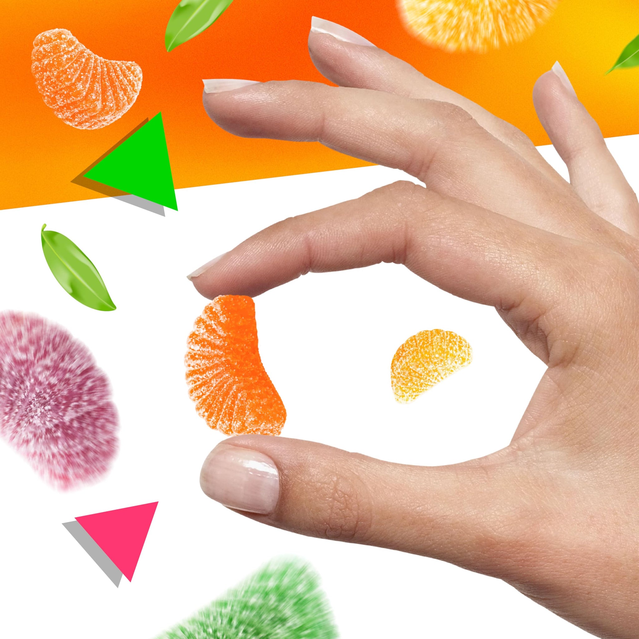 Fruit Slices Jelly Candy | 2 Lb Bag | Dye Free Candy | Tangerine, Orange, Strawberry, Lemon | Naturally Flavored Bulk Chewy Candy for Buffets, Events