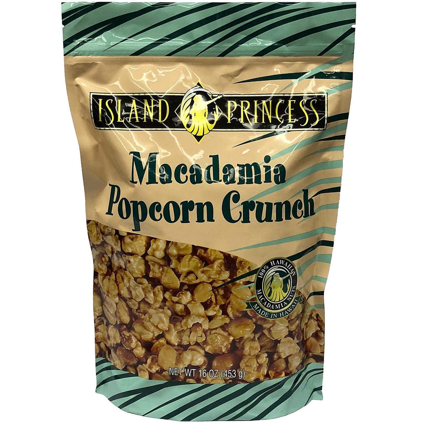 4 set - Island Princess Hawaiian Macadamia Nut Popcorn Crunch 16 oz. Bag